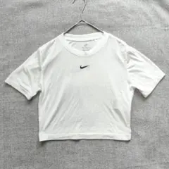 ナイキ Ｔシャツ クルーネック 半袖 クロップド丈 無地 M 白 ホワイト ロゴ