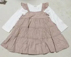 petit main フリル付きワンピース80cm