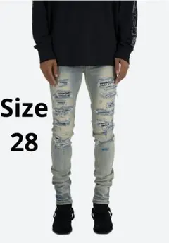 mnml X165 PAISLEY SKINNY DENIM BLUE3