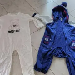 MOSCHINO フード付きロンパース ブルーのサムネイル