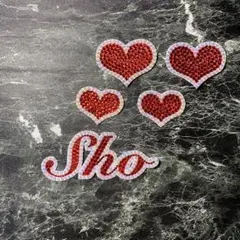 デコうちわ　デコ文字　デコストーン　うちわ　【 Sho 】　ハート