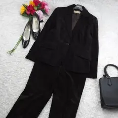 H114*東京スタイル☆パンツ☆スーツ☆セットアップ☆茶ブラウン☆40