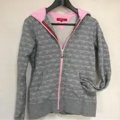 トミーガール ジップアップ パーカー フード付 ピンク グレー レディース M