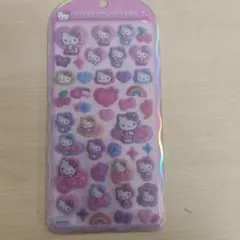 ハローキティ コットンパフィーシール ヒョウ柄 ピンク サンリオ クラックス