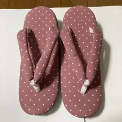 【未使用】ピンク　ドット草履　フリーサイズのサムネイル