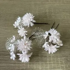 薄いピンクの髪飾り 3個セット