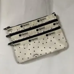 LeSportsac 3-Zip Cosmetic ポーチ ドット柄