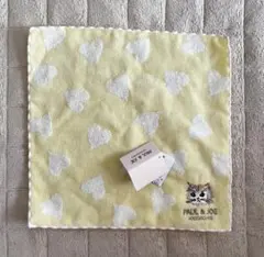 PAUL & JOE ハンカチ イエロー ハート 猫 刺繍のサムネイル