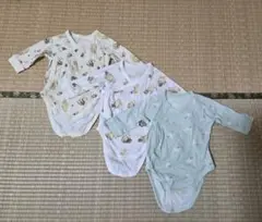 【ユニクロ】長袖ボディスーツ(前開き)　肌着　60　3点セット