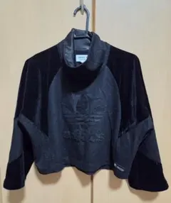 adidas アディダス クロップド丈 パーカー ブラック