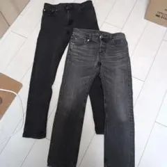 ①BEAUTY&YOUTH スリムデニム 28 ②LEVI デニム 黒