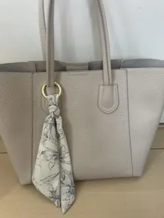 レザー風トートバッグ スカーフ付き ピンク