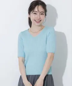 新品　コカ　Vネックリブニットトップス