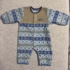 フリース ロンパース カバーオール 幾何学模様 60-70cm
