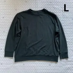 ユニクロ　ソフトニットフリースクルーネックT ダークグリーン　Lサイズ
