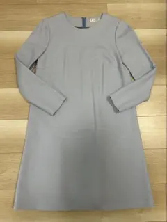 NOLLEY’S ノーリーズ ブルーグレー 長袖Aラインワンピース