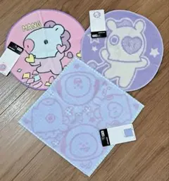 【新品タグ付】BT21 MANG&CHIMMY　タオルハンカチ3枚セット