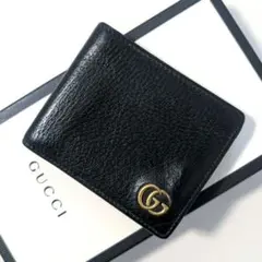 美品　入手困難　グッチ　GGマーモント　レザー　財布