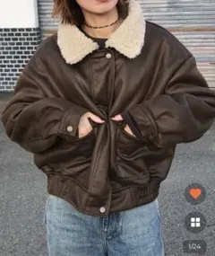 【nugu】klee クラックレザームートンジャケット