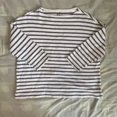 無印良品 ストライプ 五分袖 Tシャツ M-L
