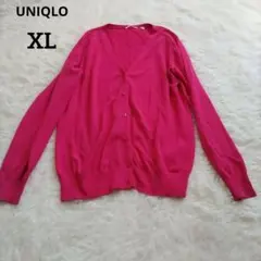 大きいサイズ　XL　UNIQLO　ユニクロ　ライトVネックカーディガン　ピンク