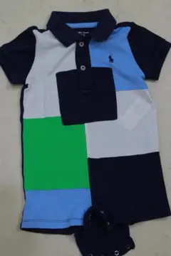 Ralph Lauren マルチカラーロンパース 9M 綿100%
