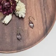 天然石フローライト フックピアス／イヤリング《No.108》