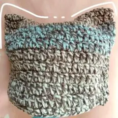 ハンドメイド 毛糸のネコ耳ニット帽