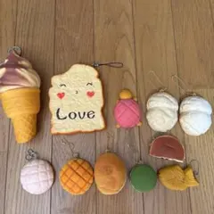 スクイーズ　まとめ売り　スイーツ型シリコンストラップセット