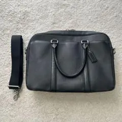 COACH ブラック レザー ビジネスバッグ - メルカリ