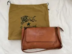 値下げ IL BISONTE ブラウンショルダーバッグ 保存袋付き