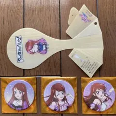 アイカツ！　紫吹蘭　缶バッジ3点とおしゃもじセット