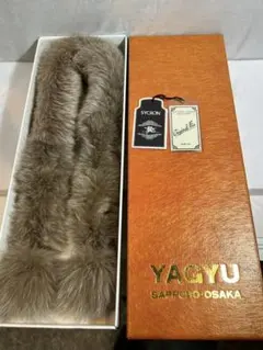 【美品】フォックスファー　マフラー　本毛皮　リアルファー　ベージュ系