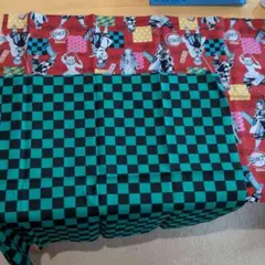 生地　ハギレ　鬼滅の刃　炭治郎柄　市松模様