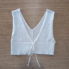 ベージュ Vネック ビスチェ Lサイズ