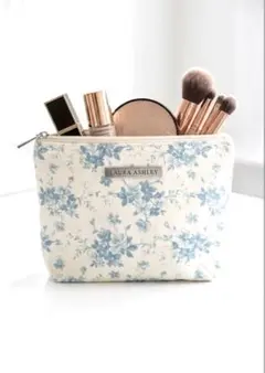 LAURA ASHLEY 花柄ポーチ ブルー系 未使用 箱付きのサムネイル