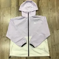 adidas 薄紫色 フード付きウィンドブレーカー