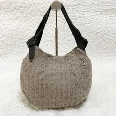 未使用級☆シャルルジョルダン ハンドバッグ 肩がけ◎ ベージュブラック