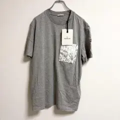 【タグ付き未使用級】モンクレール グレー Tシャツ メンズ ロゴ Lサイズ