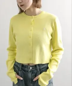 M*a様 [mline]NEW刺繍ロゴカーディガン レディース　カーディガン　黄のサムネイル