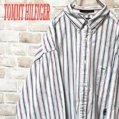 ☆フラッグタグ☆ TOMMY HILFIGER☆長袖BDシャツ☆刺繍☆XL