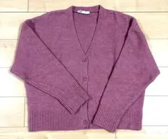 ザラ ZARA くすみピンク　オーバーサイズ M カーディガン ニット