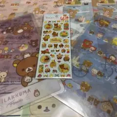 平成レトロ　リラックマ ドロップシール　ケーキデザイン クリアファイル　下敷