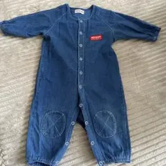 ミキハウス　レトロ　デニムロンパース