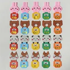 [ダルマと動物20個] 増量可能 ハンドメイド 折り紙 お正月 壁面飾りのサムネイル