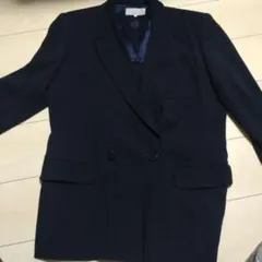 ミラショーン　ネイビー テーラードジャケット ロゴ刺繍