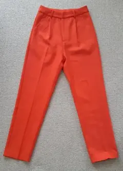 ur'sユアーズ★カラースティックパンツボトムススラックス光沢★朱色オレンジ★S