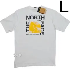 ノースフェイス 半袖 tシャツ HDF 白 ホワイト イエロー 海外Lサイズ