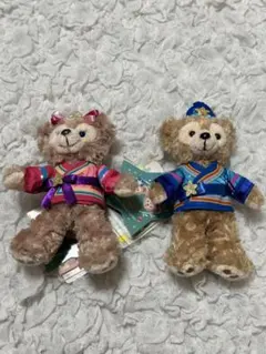 最終価格 美品 ダッフィー シェリーメイ 2014 七夕 ぬいぐるみバッジ