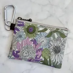 リバティスモールスザンナ カラビナポーチ キーホルダー　カードケース